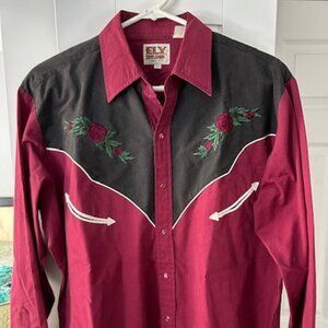 Country Western/Rock n Roll Men's Large button (snap) down